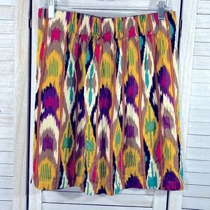 CABI Bella Mini Skirt Colorful Ikat Print-Medium